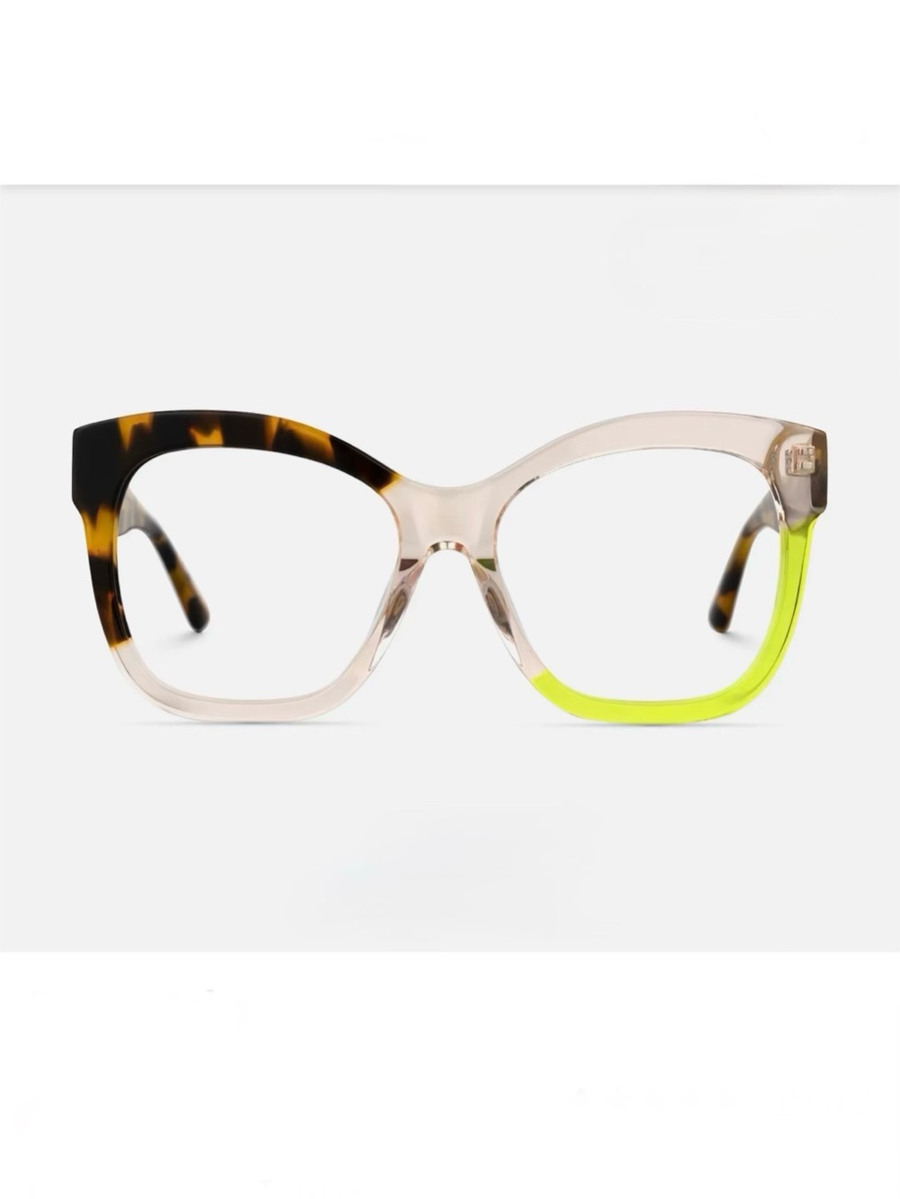 Acid green & tortoiseshell Vooglam Ronaldo eyeglass frames N